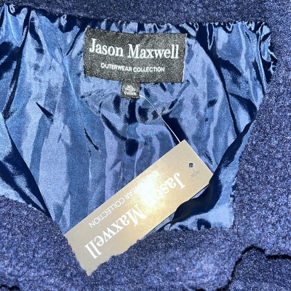 Jason Maxwell, navy blue, Teddy Sherpa fully lined cropped style jacket - Picture 10 of 13